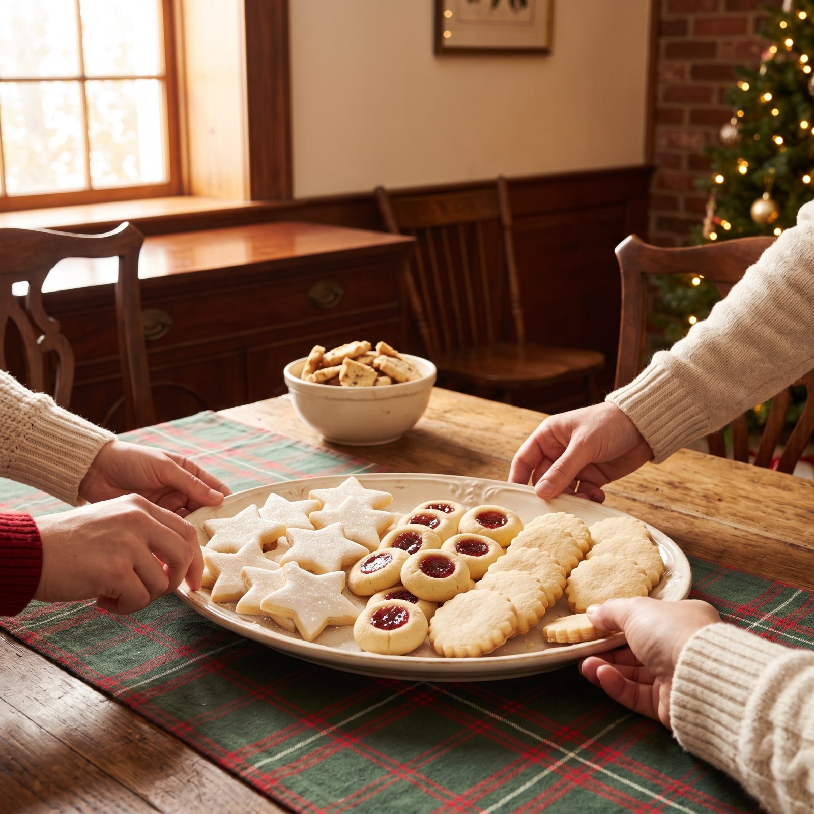 The Tray With Broken Cookies Removed Before Serving