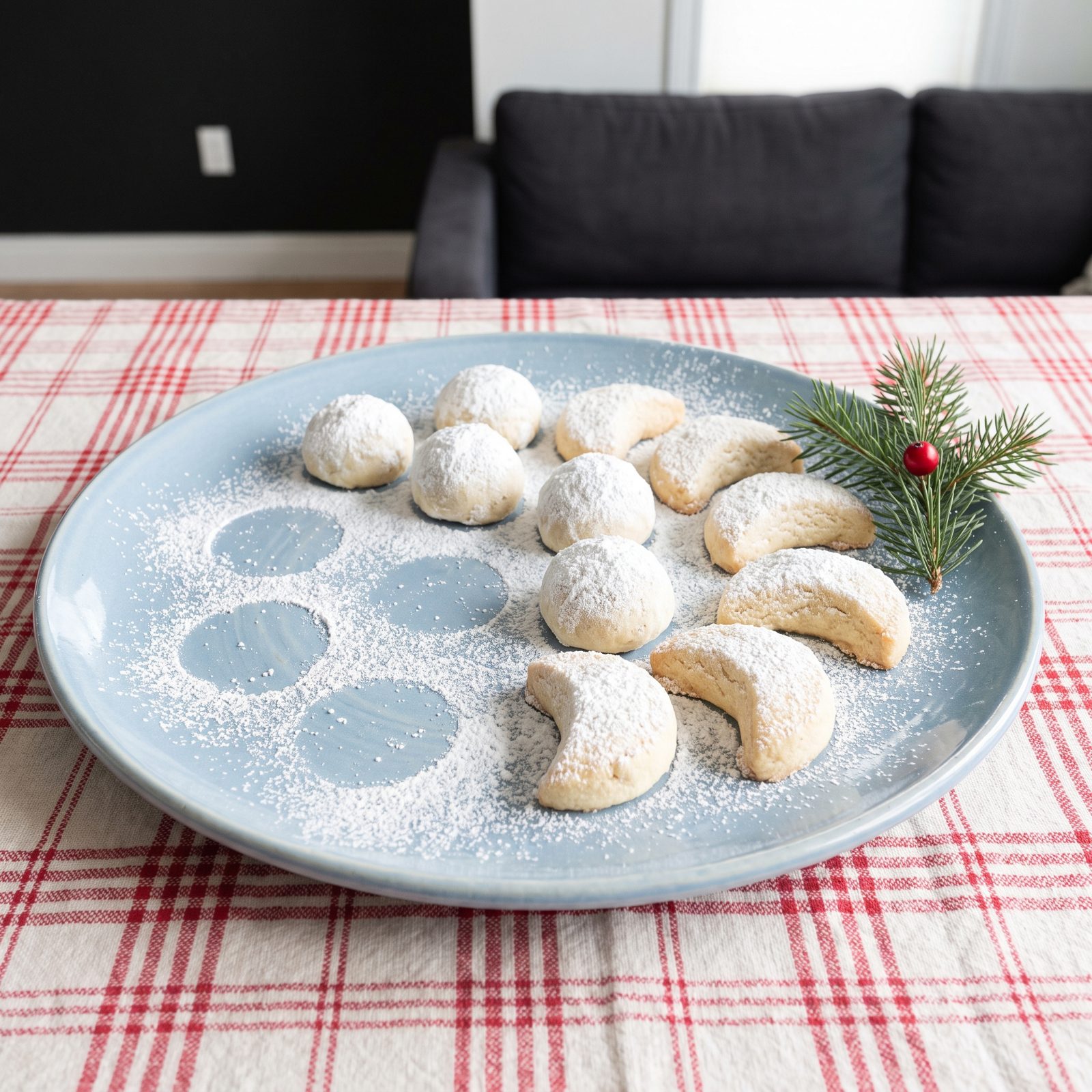 The Tray Dusted Lightly With Powdered Sugar