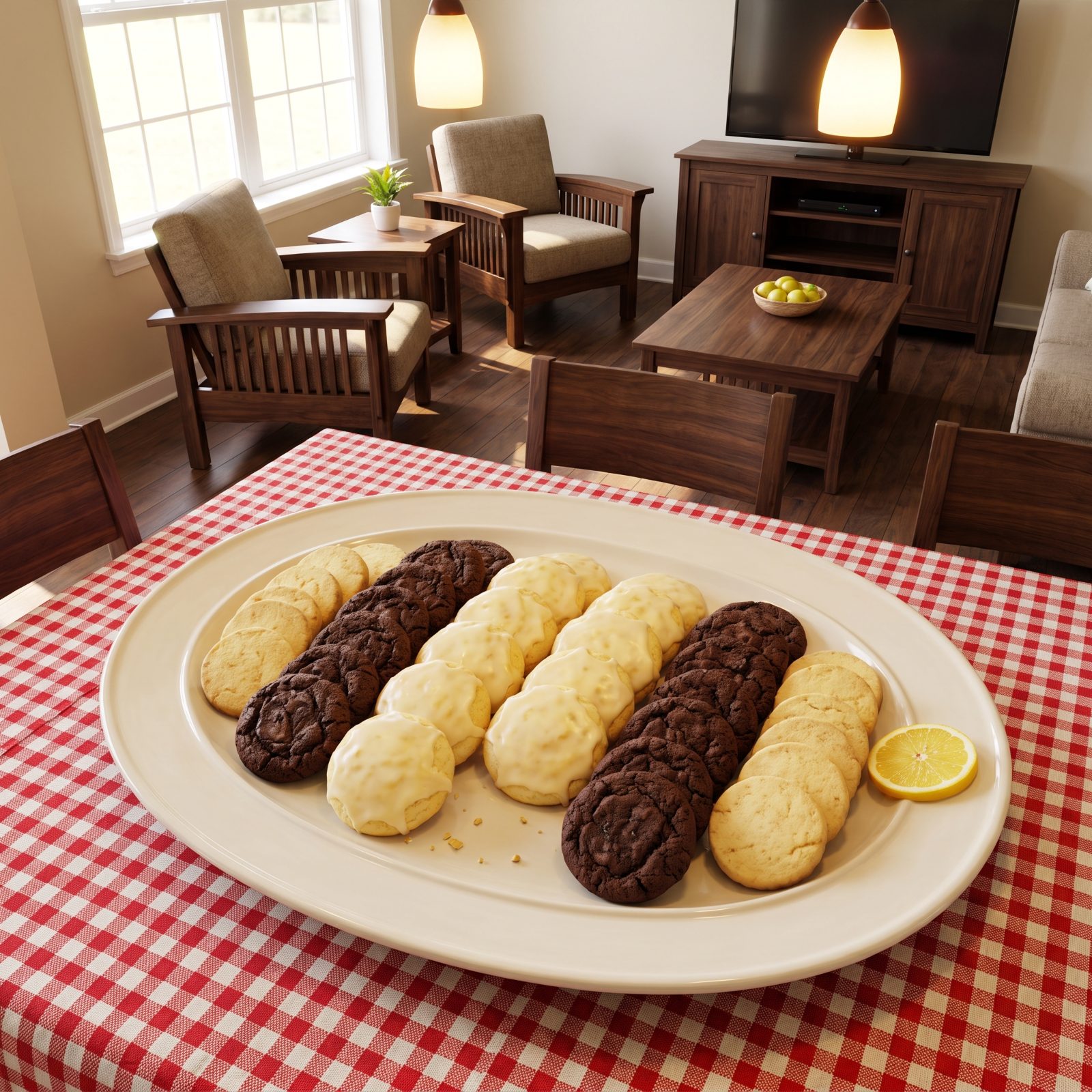 The Tray With Tart Lemon Cookies Between Rich Favorites