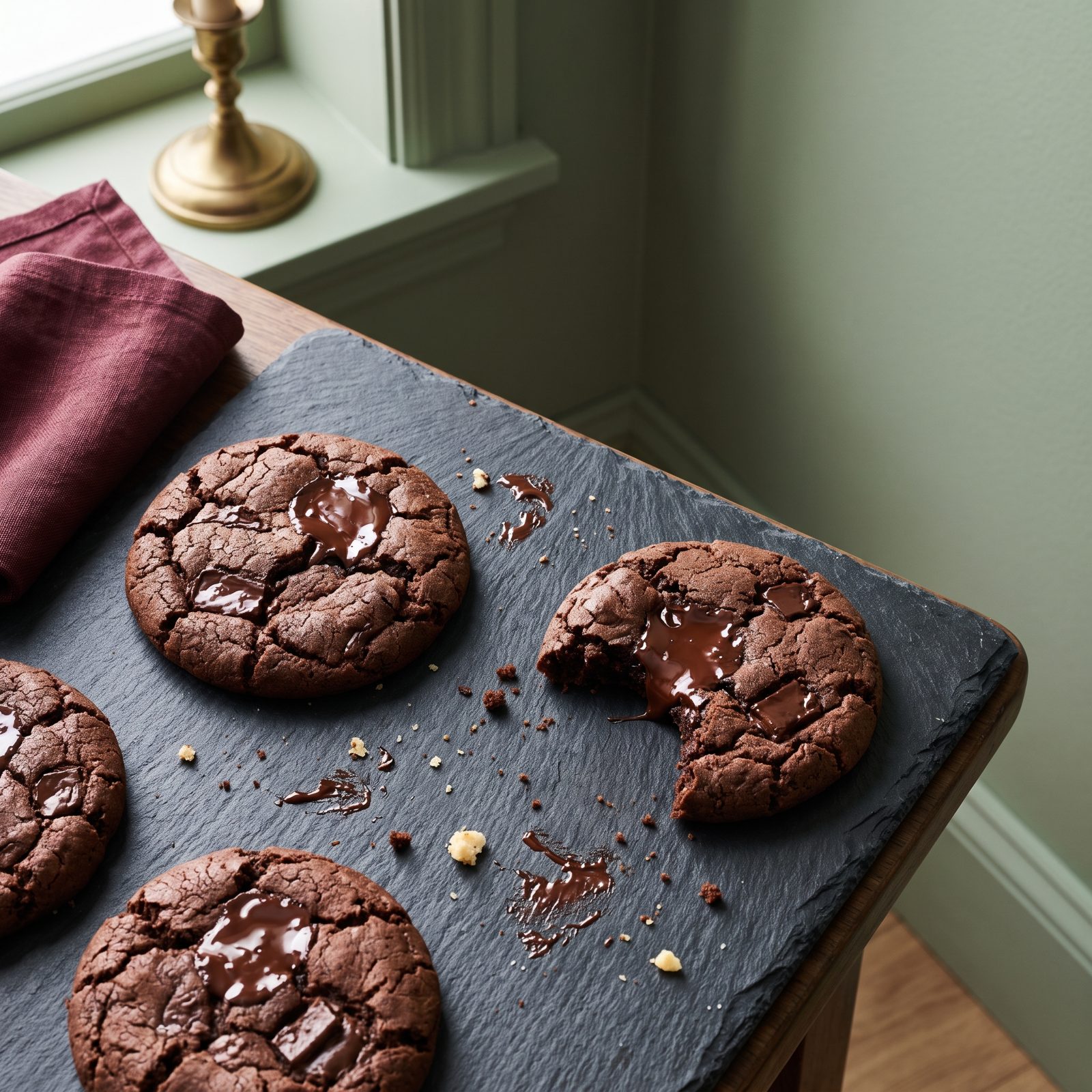 The Tray With Visible Chocolate Pools