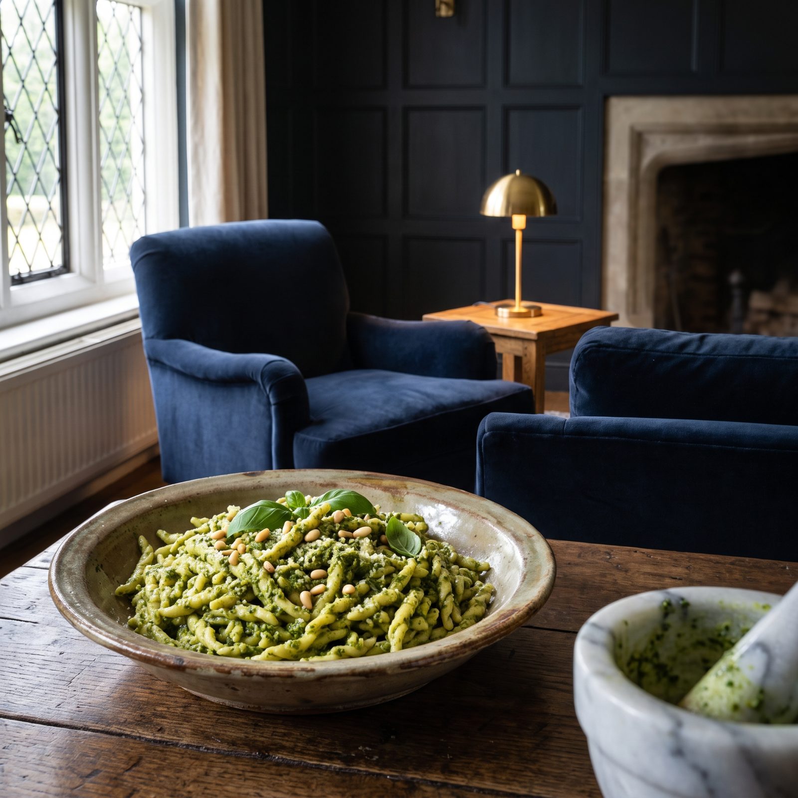 Trofie With Mortar-Pounded Basil Pesto