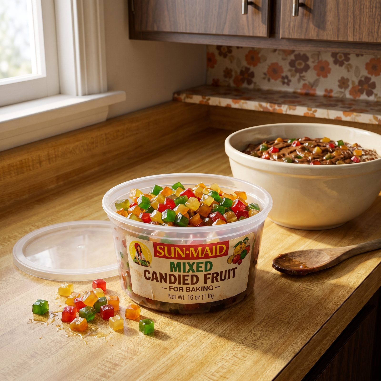 Tubs of Candied Fruit for Fruitcake