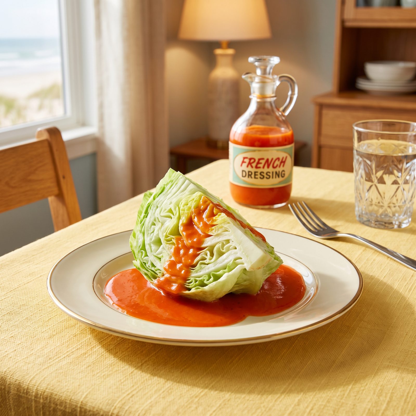 Tuesday's Iceberg Wedge Under Bottled French Dressing
