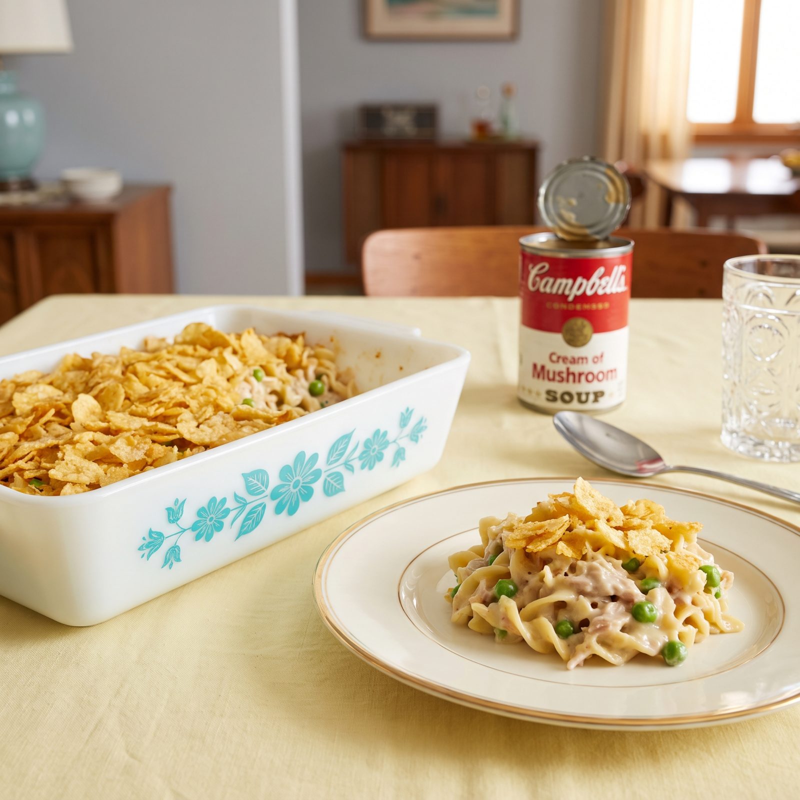 Tuesday: Tuna Noodle Casserole Under Crushed Potato Chips