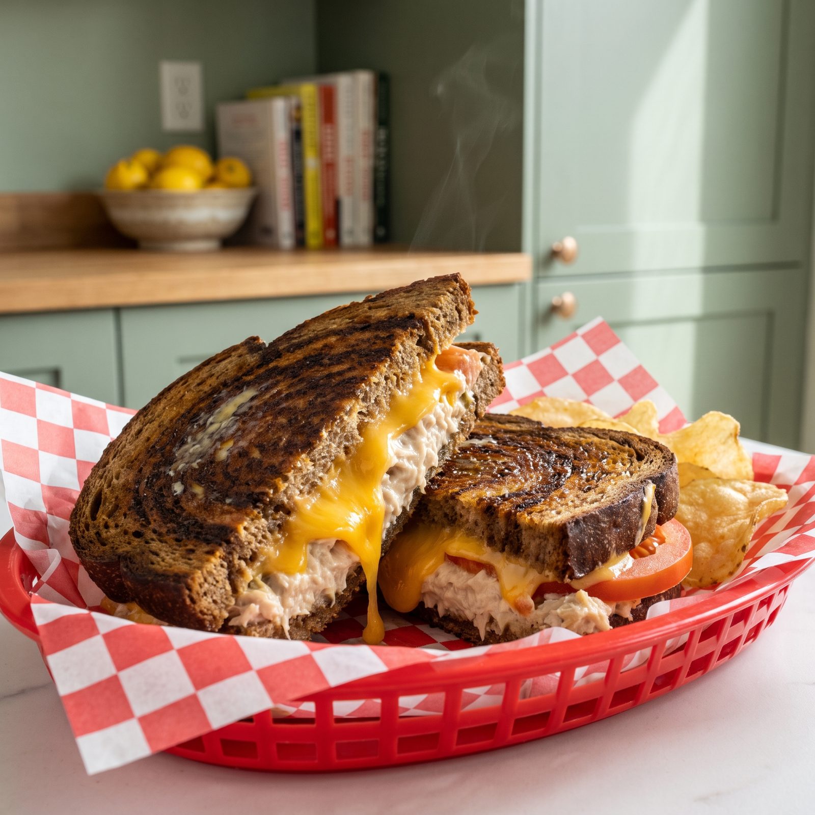 Tuna Melt on Toasted Rye