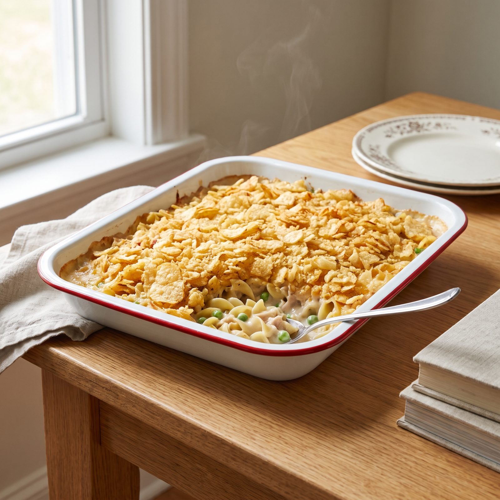 Tuna Noodle Casserole With a Crushed-Chip Crust
