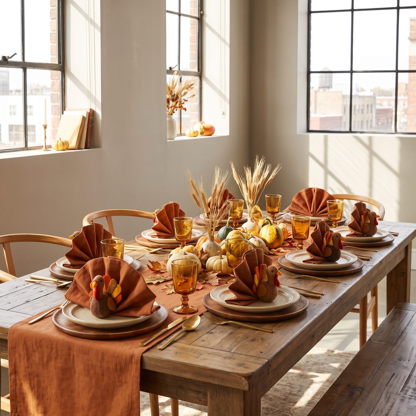 Turkey-Fold Napkin Table