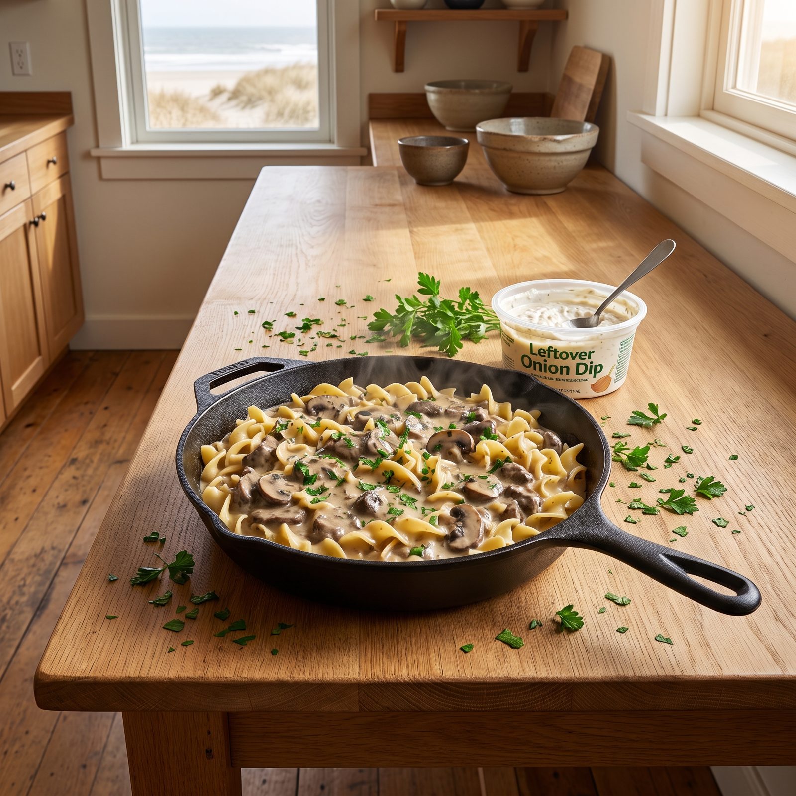 Turn Onion Dip Into a Stroganoff Sauce
