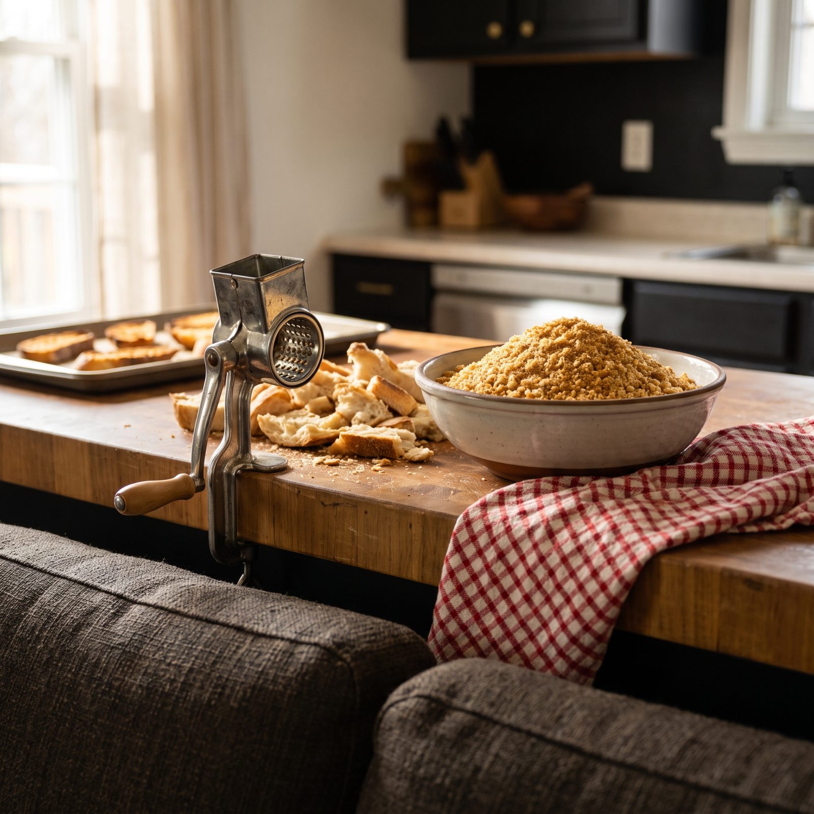 Turning Stale Bread into Crumbs