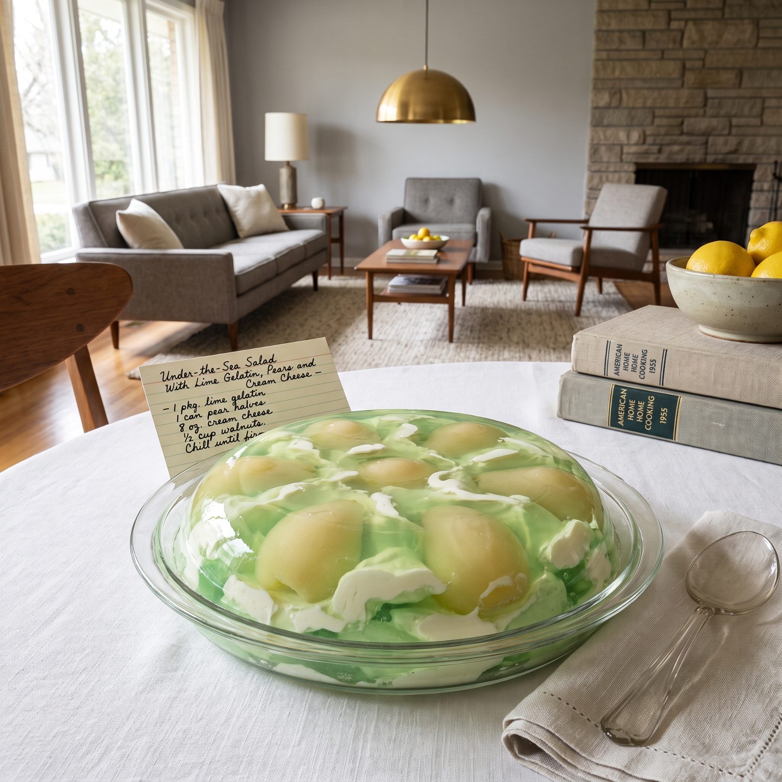 Under-the-Sea Salad With Lime Gelatin, Pears and Cream Cheese