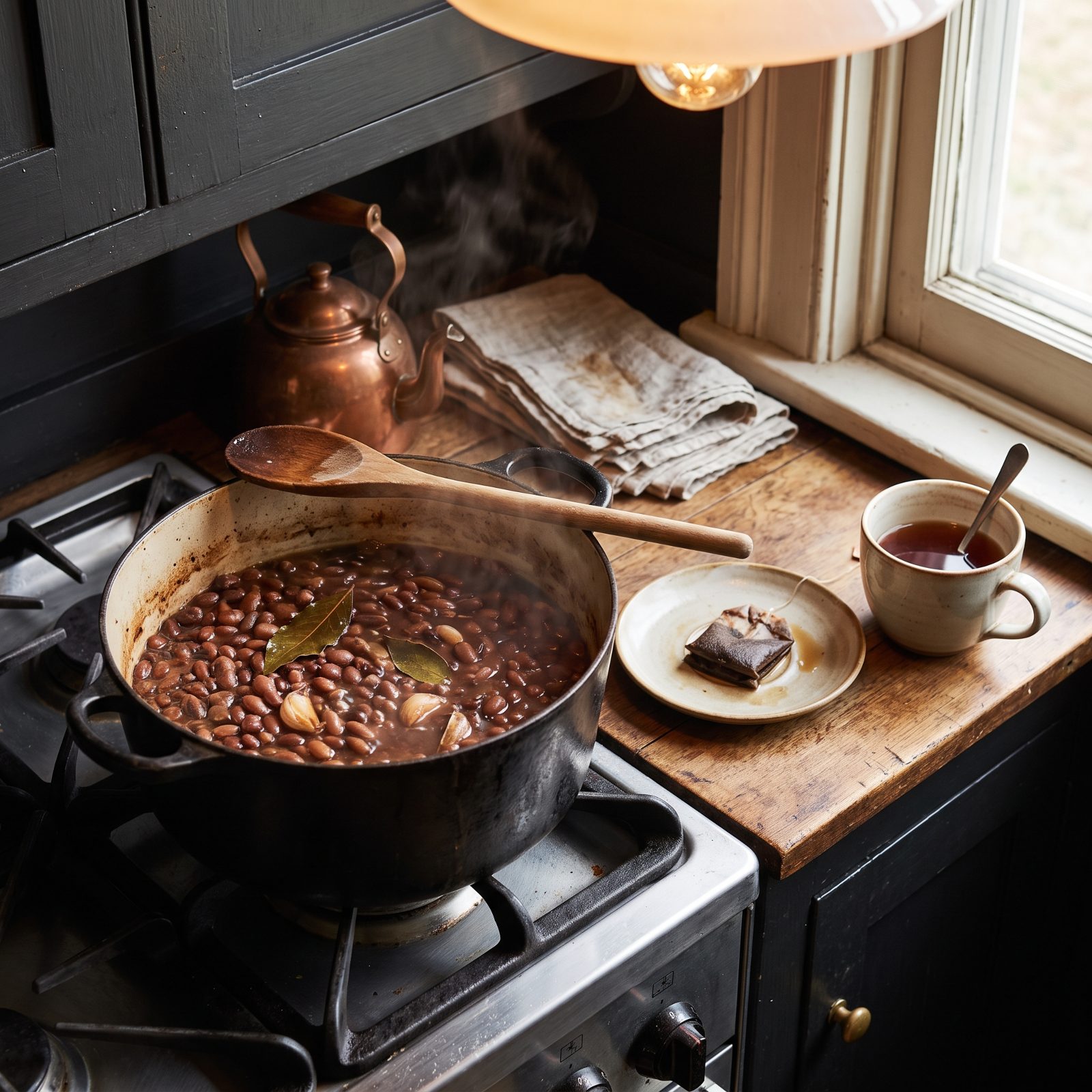 Use Brewed Tea as a Bean-Braising Liquid