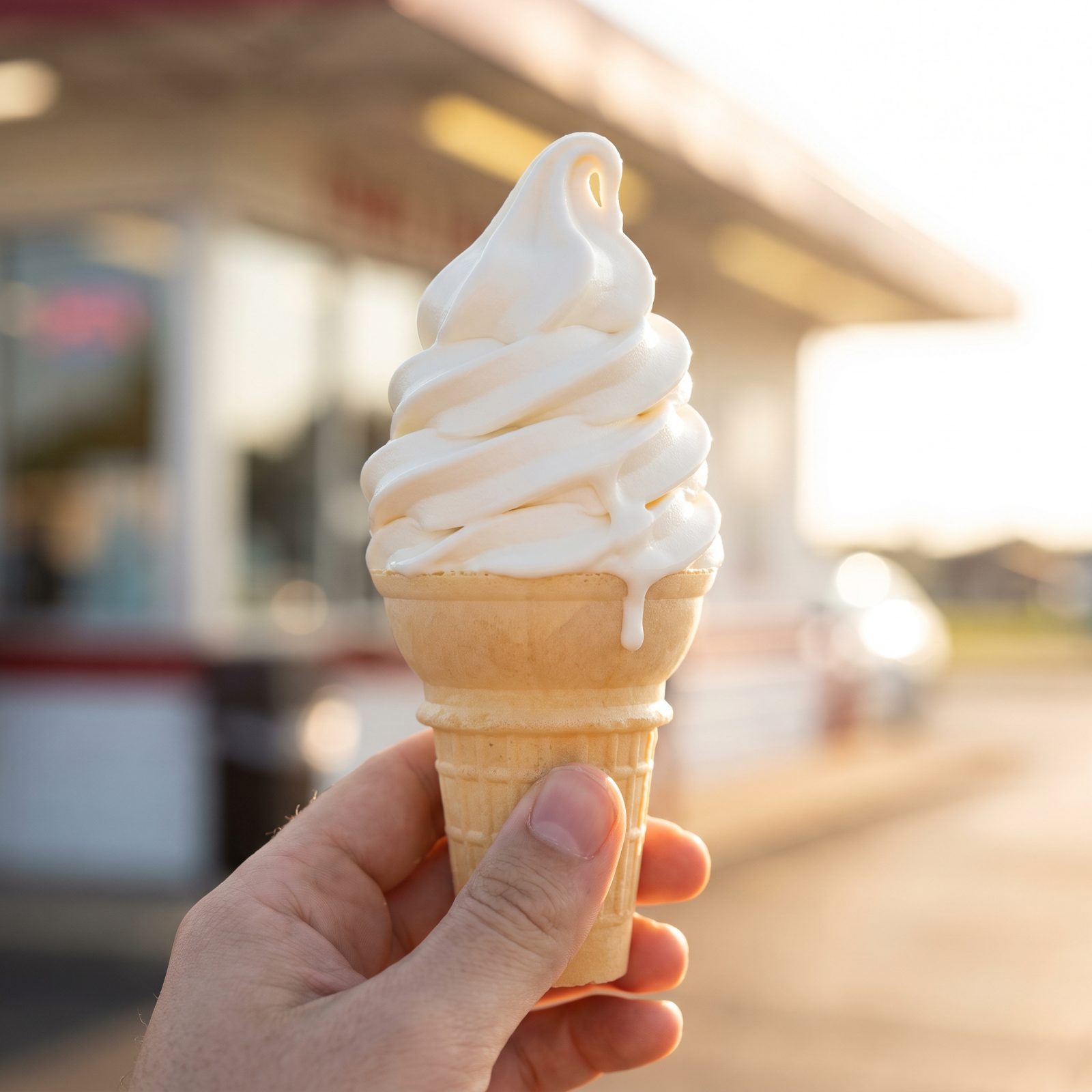 Vanilla Soft Serve in a Cake Cone, Not a Sugar Cone