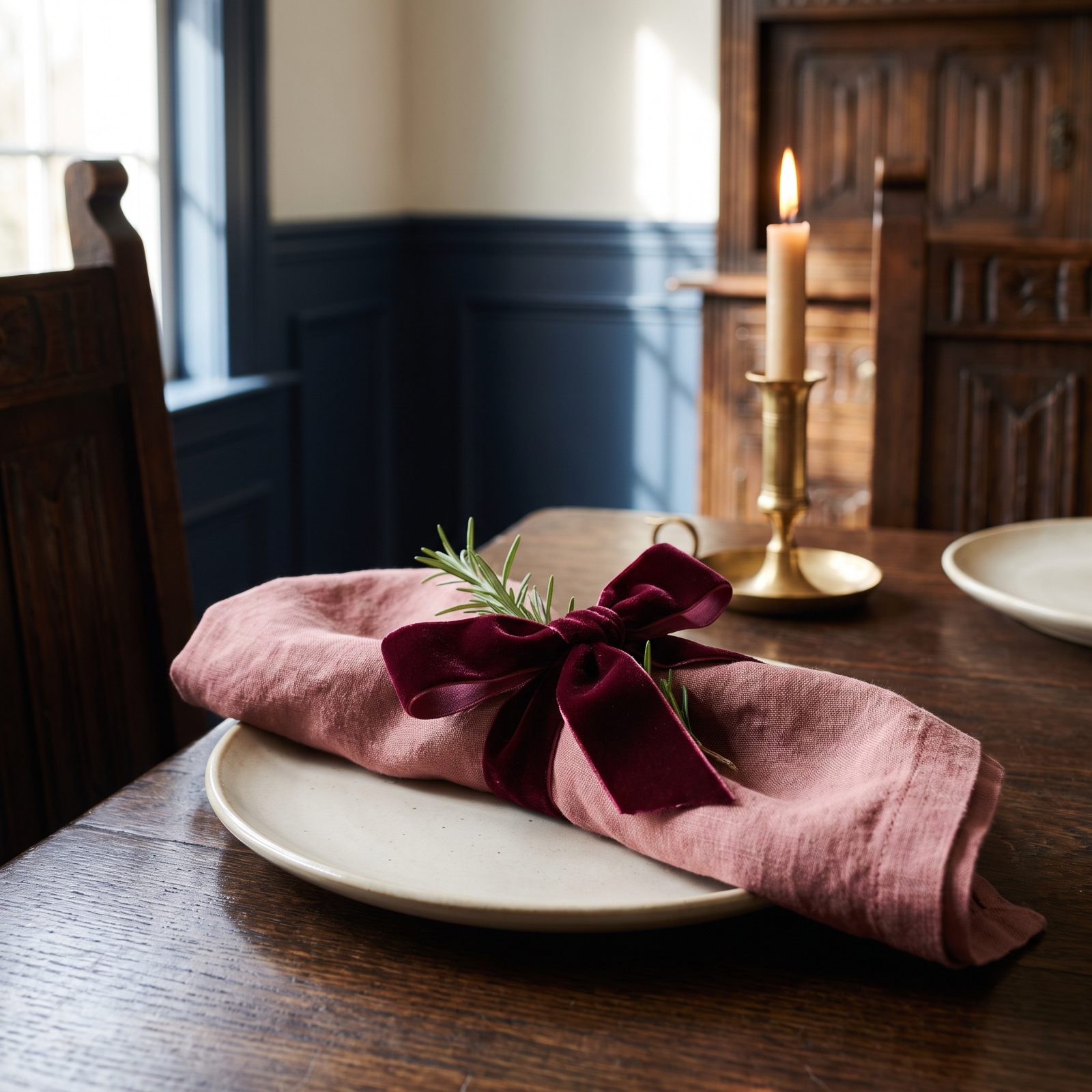 Velvet-Bow Napkin Bundles