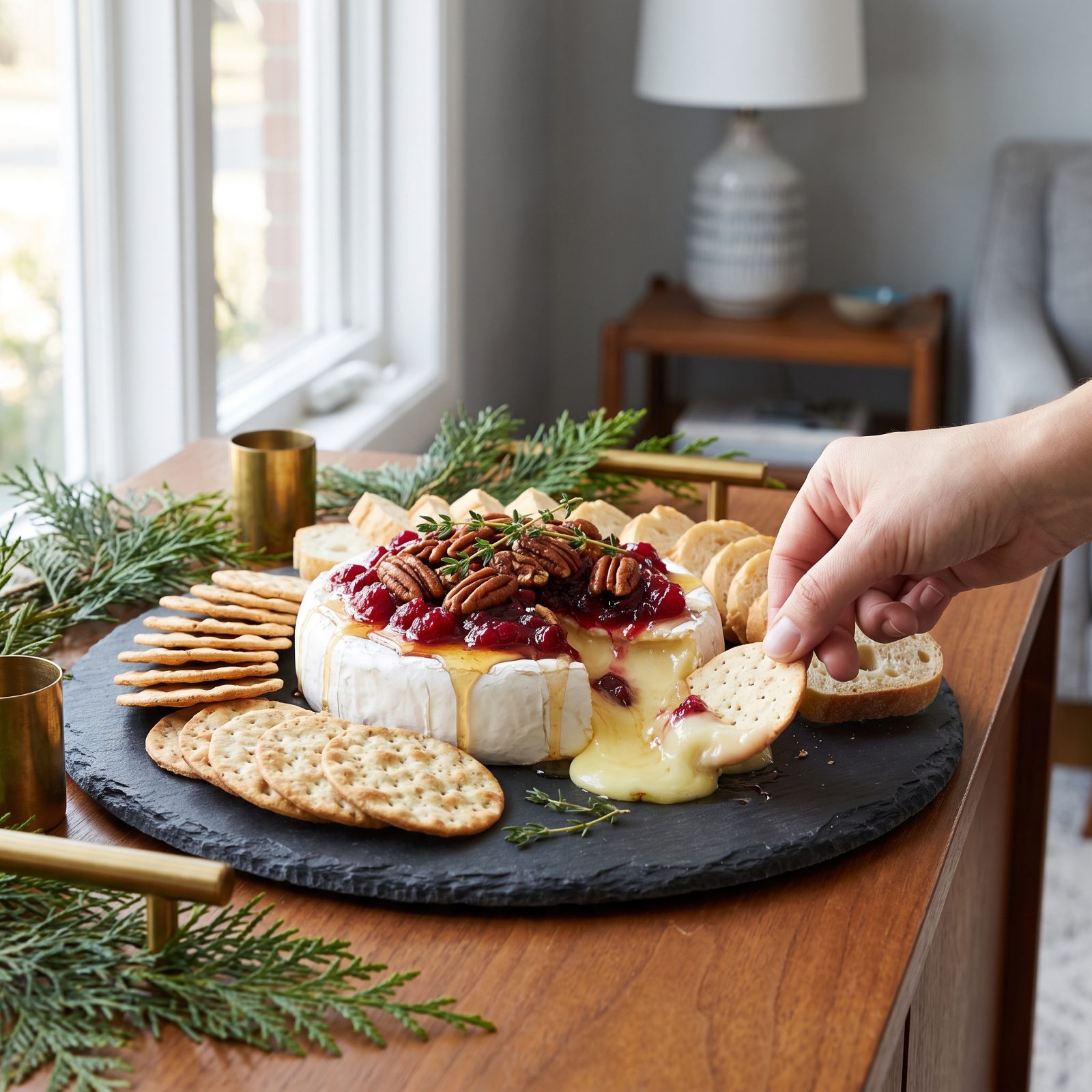 Warm Brie With Cranberries