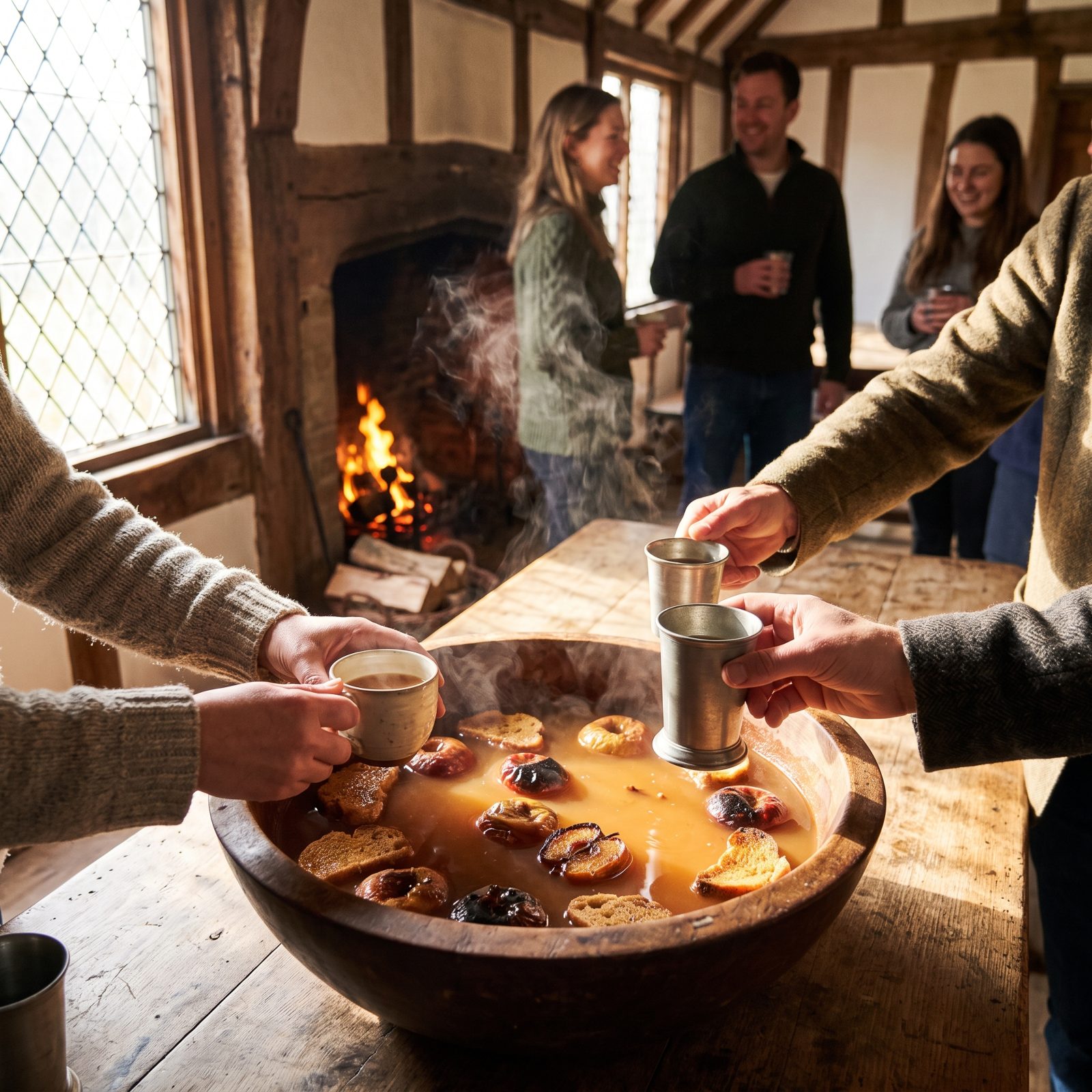 Wassail Poured From a Communal Bowl
