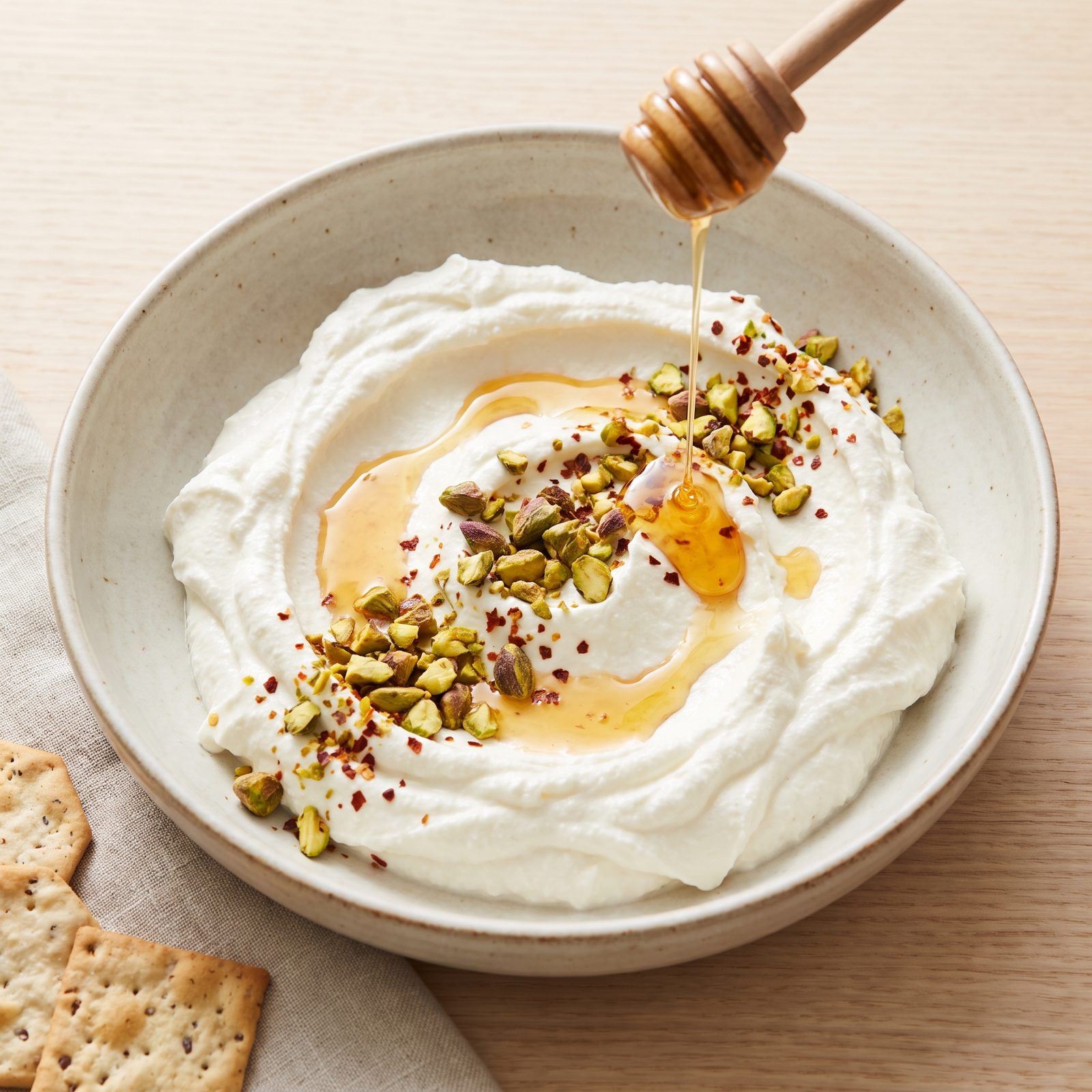 Whipped Feta Dip With Hot Honey and Pistachios