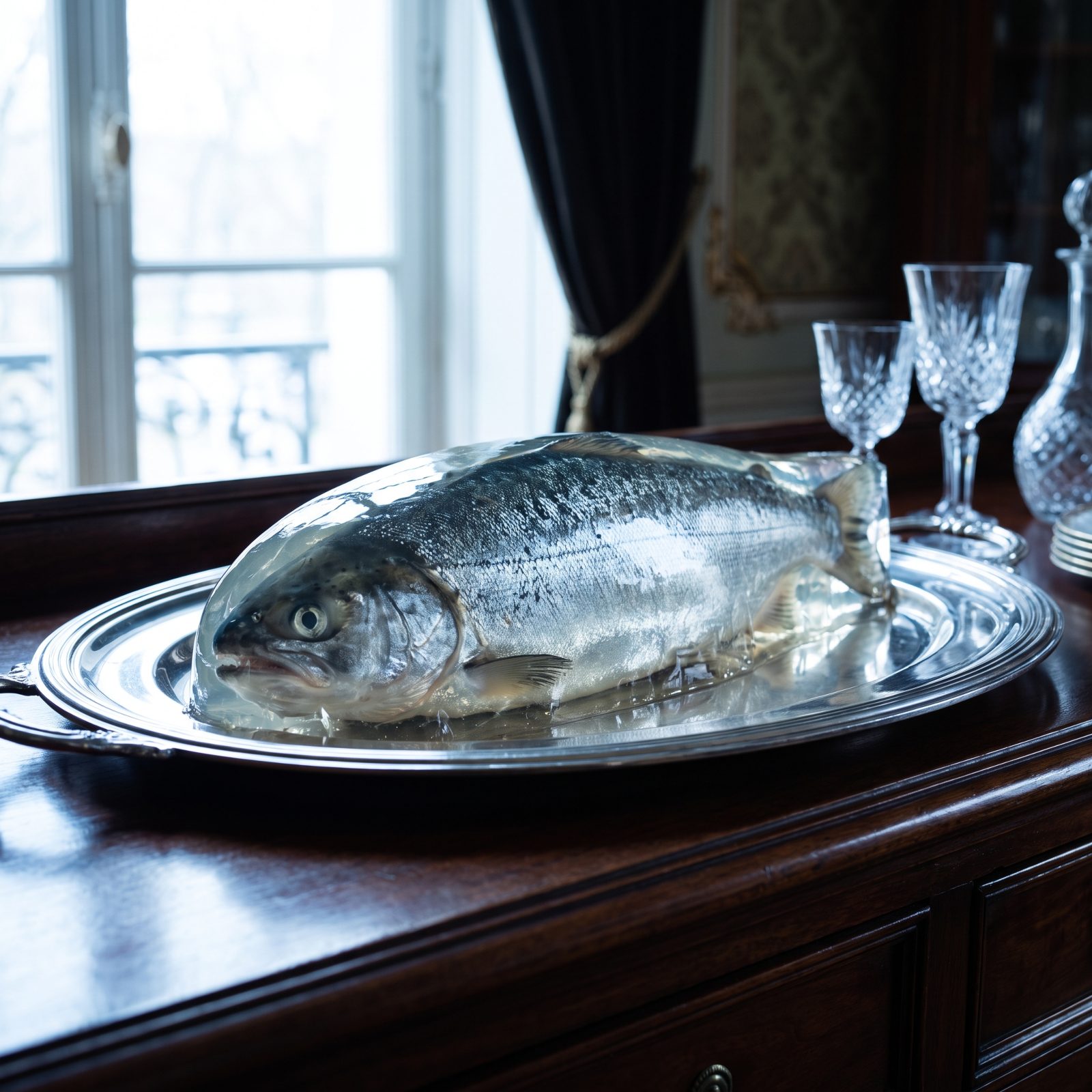 A Whole Fish Presented in Aspic