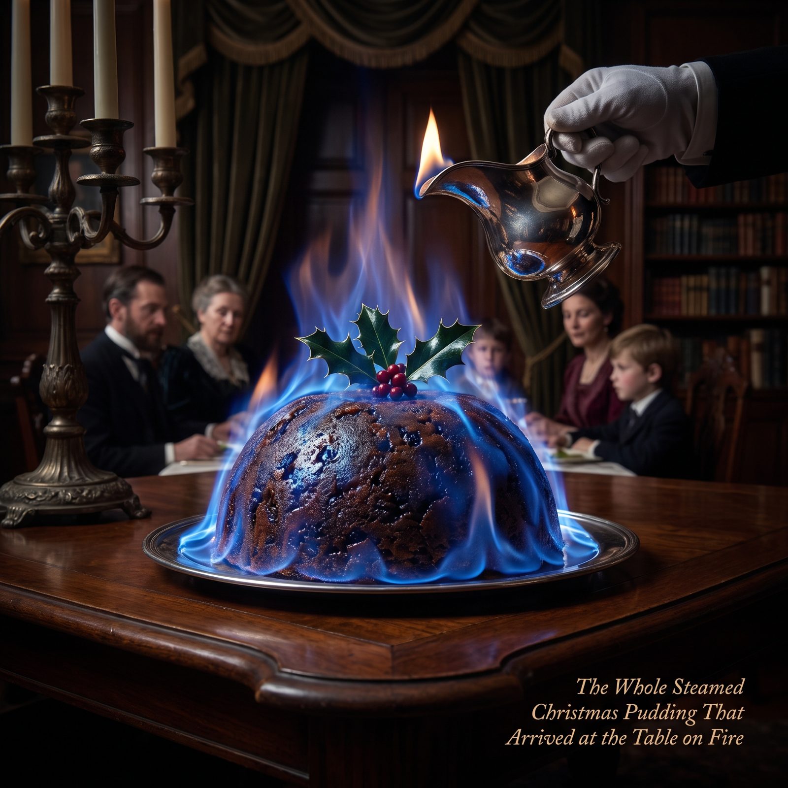 The Whole Steamed Christmas Pudding That Arrived at the Table on Fire