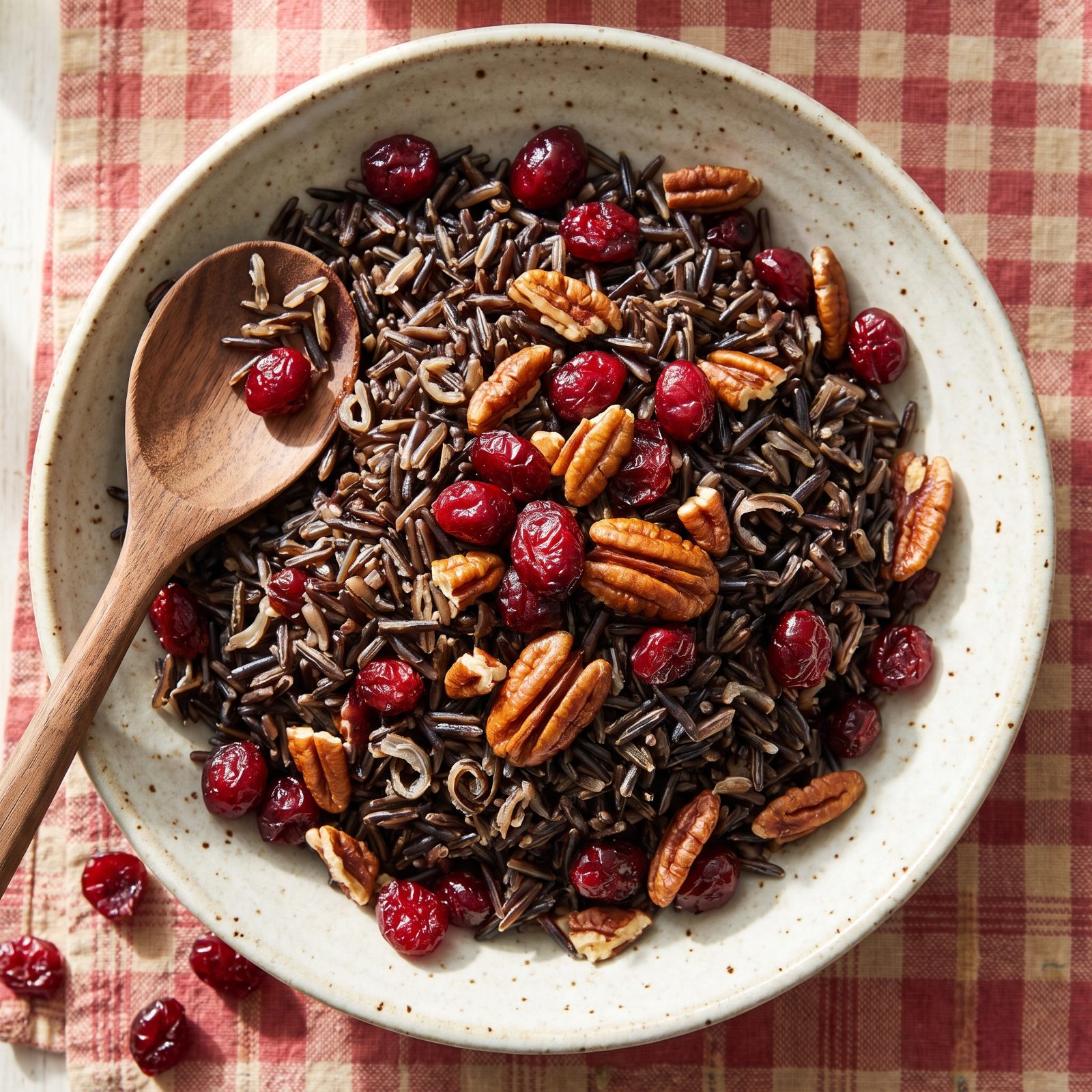 Wild Rice With Cranberries and Toasted Pecans