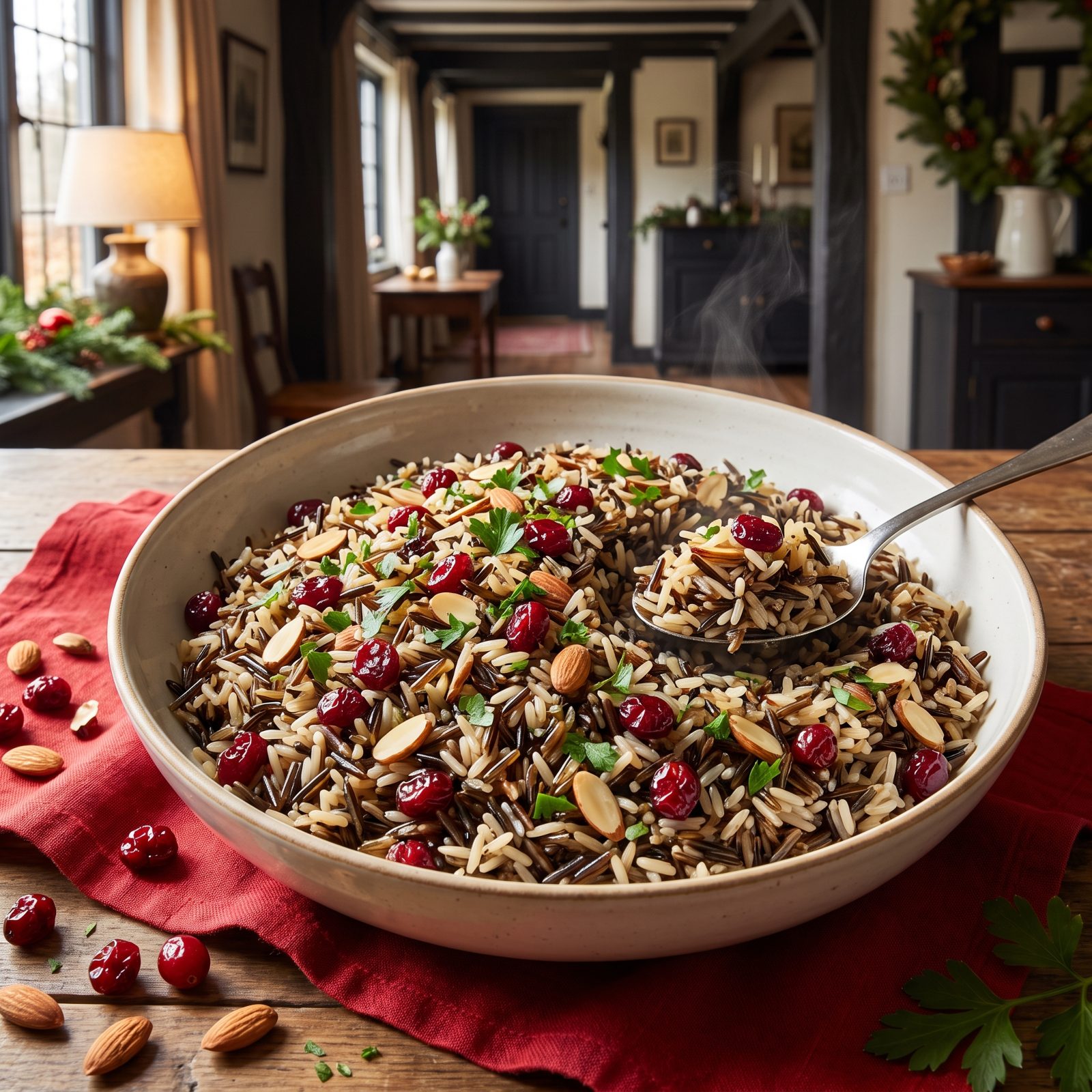 Wild Rice Pilaf With Cranberries and Almonds