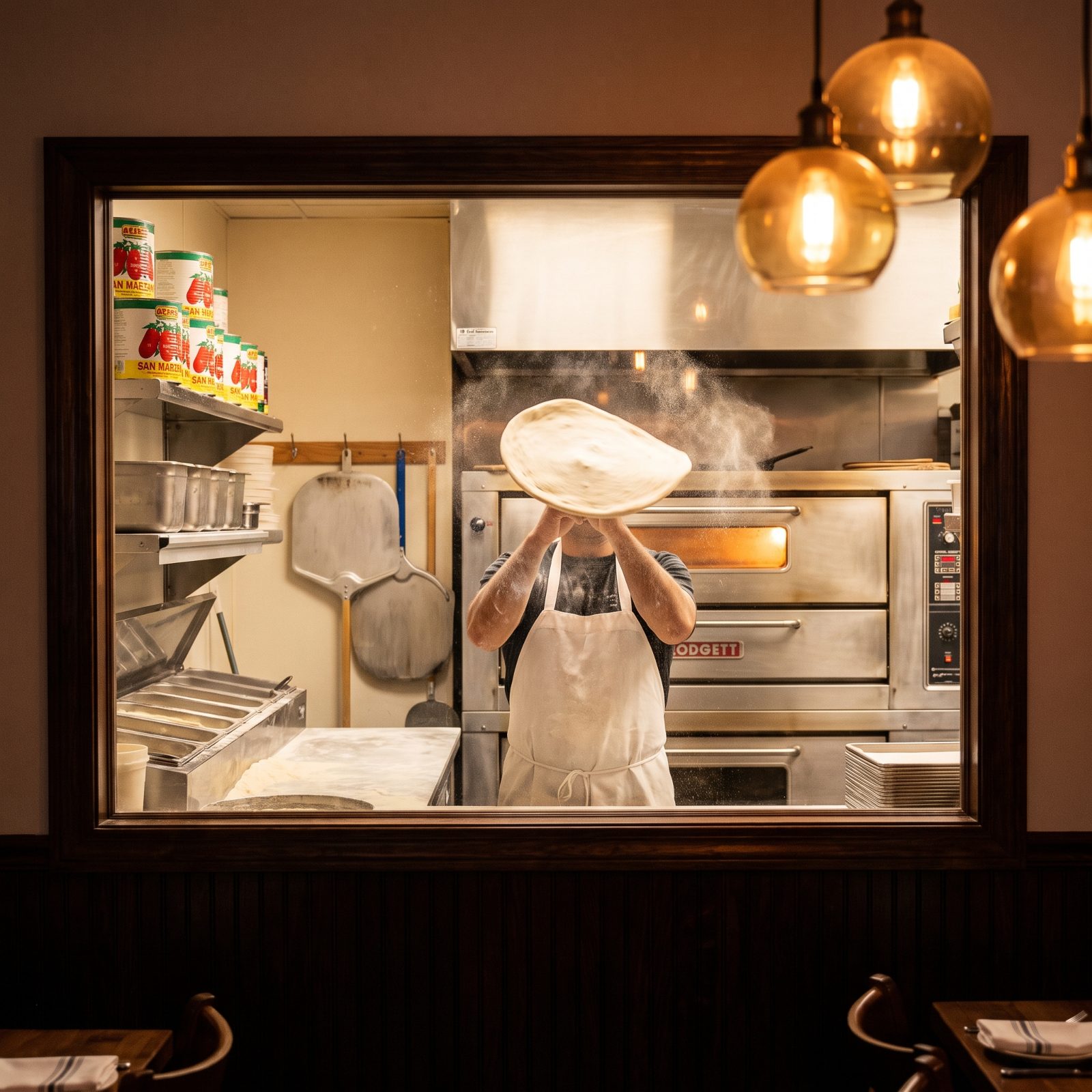 The Window Into the Dough-Tossing Kitchen