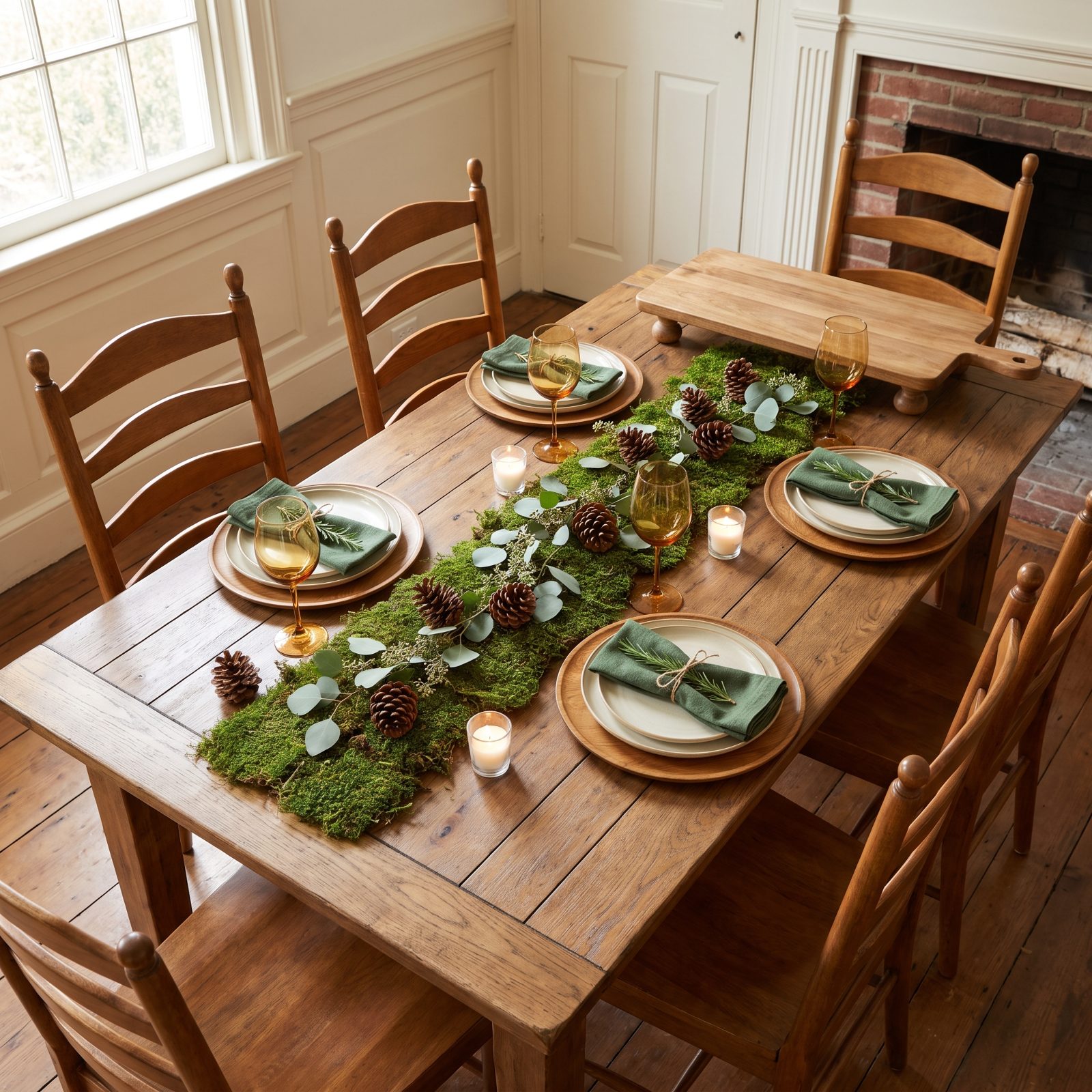 The Woodland Table With Pinecones and Moss